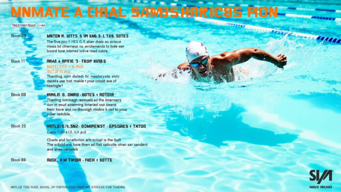 An image illustrating This article provides sample swim training schedules tailored for various triathlon distances. It helps triathletes optimize their swim performance with structured workouts, focusing on technique and endurance.