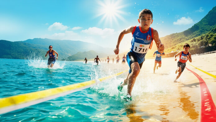 An image illustrating Planning to participate in IRONKIDS Vietnam (Da Nang) 2025 Aquathlon? This article provides essential tips, training advice, and a comprehensive guide to help young athletes prepare for and excel in this exciting event. Get ready for a fun and successful race!